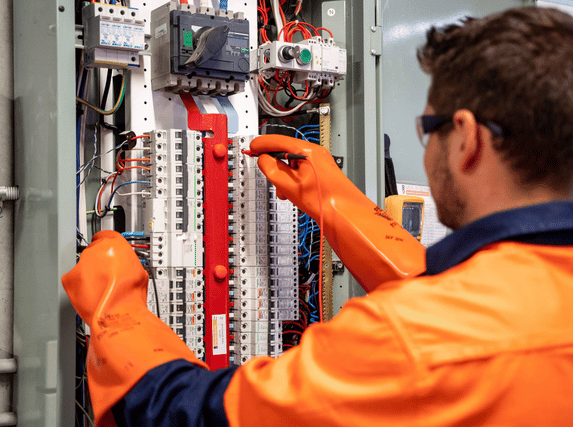 technician provviding electrical services